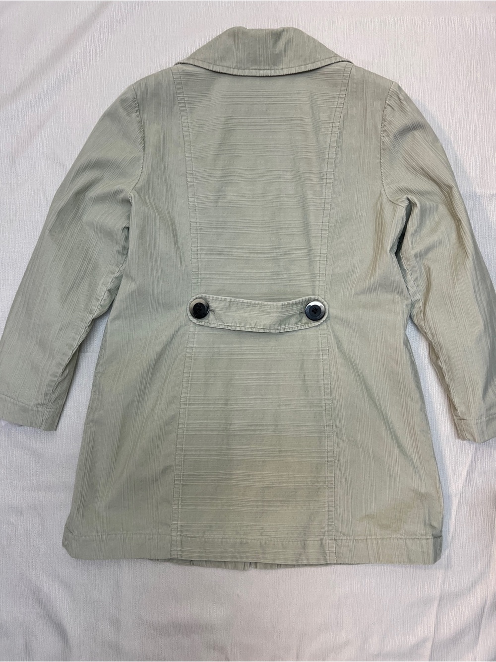 J. Jill Light Sage Corduroy Lightweight Coat- Great to Wear in the Fall Season - Picture 3 of 12